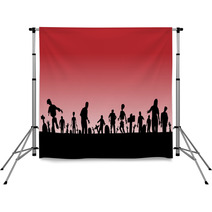 Graveyard Zombies Red Poster Backdrops 46178699