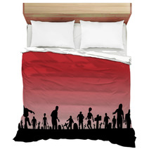 Graveyard Zombies Red Poster Bedding 46178699