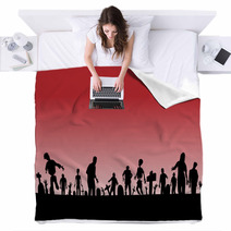 Graveyard Zombies Red Poster Blankets 46178699