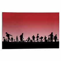 Graveyard Zombies Red Poster Rugs 46178699