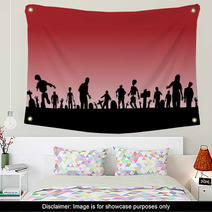 Graveyard Zombies Red Poster Wall Art 46178699