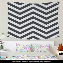 Gray And White Chevron Pattern Wall Art 54568583