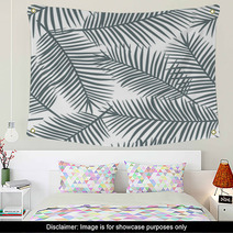 Gray Palm Leaves Tropical Print Wall Art 194030200