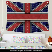 Great Britain Road Flag Wall Art 47189061