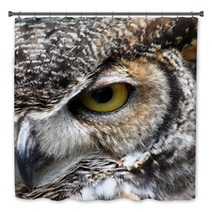 Great Horned Owl Eye Closeup Bath Decor 8595118