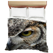 Great Horned Owl Eye Closeup Bedding 8595118