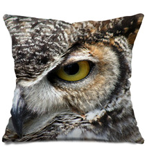 Great Horned Owl Eye Closeup Pillows 8595118