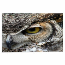 Great Horned Owl Eye Closeup Rugs 8595118