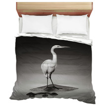 Great White Egret On Hippo Bedding 46723853