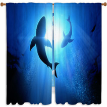 Great White Sharks Window Curtains 69178156