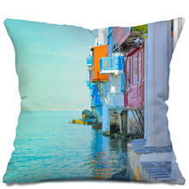 Greece, Closeup On Little Venice Mykonos Capitol Pillows 51178151
