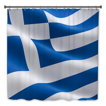 Greek Flag - Hellenic Republic Bath Decor 58763467