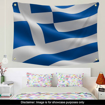 Greek Flag - Hellenic Republic Wall Art 58763467