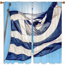 Greek Flag Window Curtains 68115050