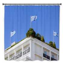Greek Flags On A Roof Garden Bath Decor 63450518