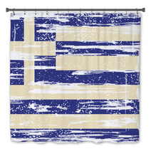 Greek Grunge Flag. Vector Illustration Bath Decor 62941897