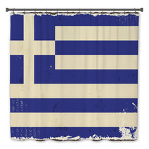 Greek Grunge Flag. Vector Illustration Bath Decor 68383539