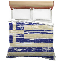Greek Grunge Flag. Vector Illustration Bedding 62941897