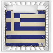 Greek Grunge Flag. Vector Illustration Nursery Decor 68383539
