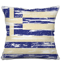 Greek Grunge Flag. Vector Illustration Pillows 62941897