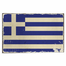 Greek Grunge Flag. Vector Illustration Rugs 68383539