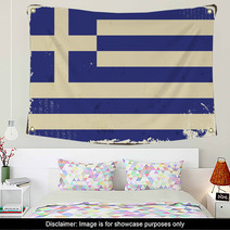 Greek Grunge Flag. Vector Illustration Wall Art 68383539