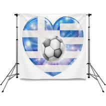 Greek Soccer Heart Flag Backdrops 61898965