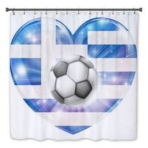 Greek Soccer Heart Flag Bath Decor 61898965