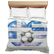 Greek Soccer Heart Flag Bedding 61898965