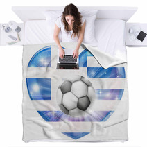 Greek Soccer Heart Flag Blankets 61898965