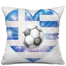 Greek Soccer Heart Flag Pillows 61898965