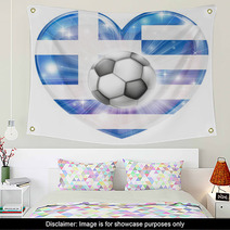 Greek Soccer Heart Flag Wall Art 61898965