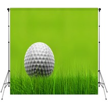 Green 3d Conceptual Grass Background With A White Golf Ball Backdrops 99112702
