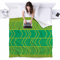 Green Abstract Seamless Pattern With Arrows Blankets 71830695