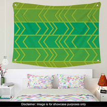 Green Abstract Seamless Pattern With Arrows Wall Art 71830695