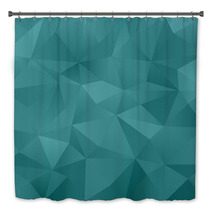 Green Blue Abstract Irregular Triangle Pattern Background Bath Decor 66433983