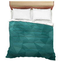 Green Blue Abstract Irregular Triangle Pattern Background Bedding 66433983