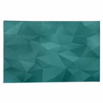 Green Blue Abstract Irregular Triangle Pattern Background Rugs 66433983