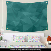 Green Blue Abstract Irregular Triangle Pattern Background Wall Art 66433983