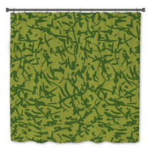 Green Camouflage With Spots Bath Decor 65503422
