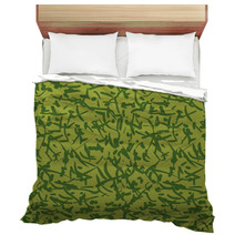 Green Camouflage With Spots Bedding 65503422