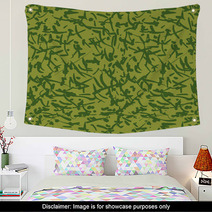 Green Camouflage With Spots Wall Art 65503422