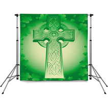 Green Celtic Cross Backdrops 30088403