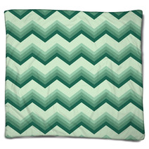 Green Chevron Pattern Blankets 71203820