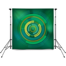 Green Circle Digital Background Backdrops 69878144