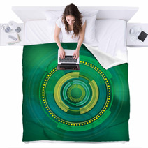 Green Circle Digital Background Blankets 69878144