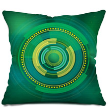 Green Circle Digital Background Pillows 69878144