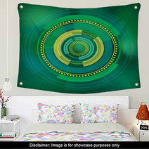 Green Circle Digital Background Wall Art 69878144