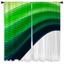 Green Eco Abstract Line Composition Window Curtains 66186902