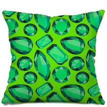 Green Emerald Seamless Pattern. EPS10. No Gradient, No Transpare Pillows 63595645